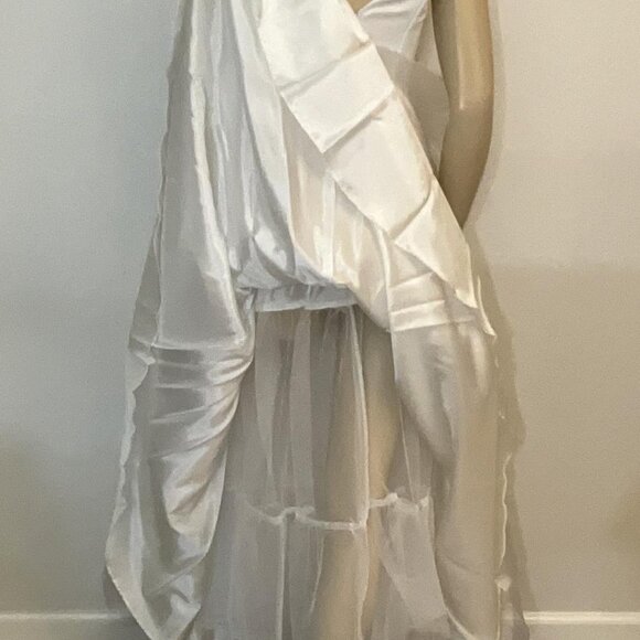 Aspeed white wedding gown corset rhinestone top 3-layer chiffon skirt EUC Size 4 - Picture 9 of 11